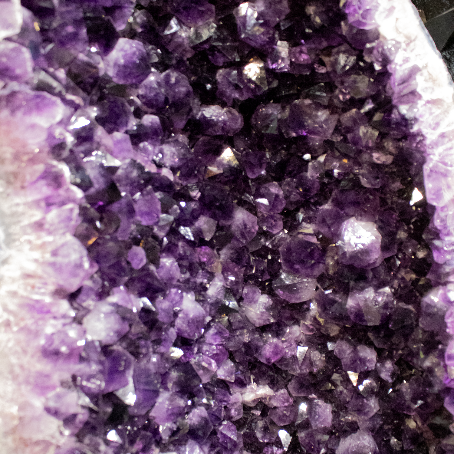 Amethyst Geode Cathedral Pait In Fitted Stand From Brazil With Calcite Crystal Inclusions - In Yin Yang Presentation