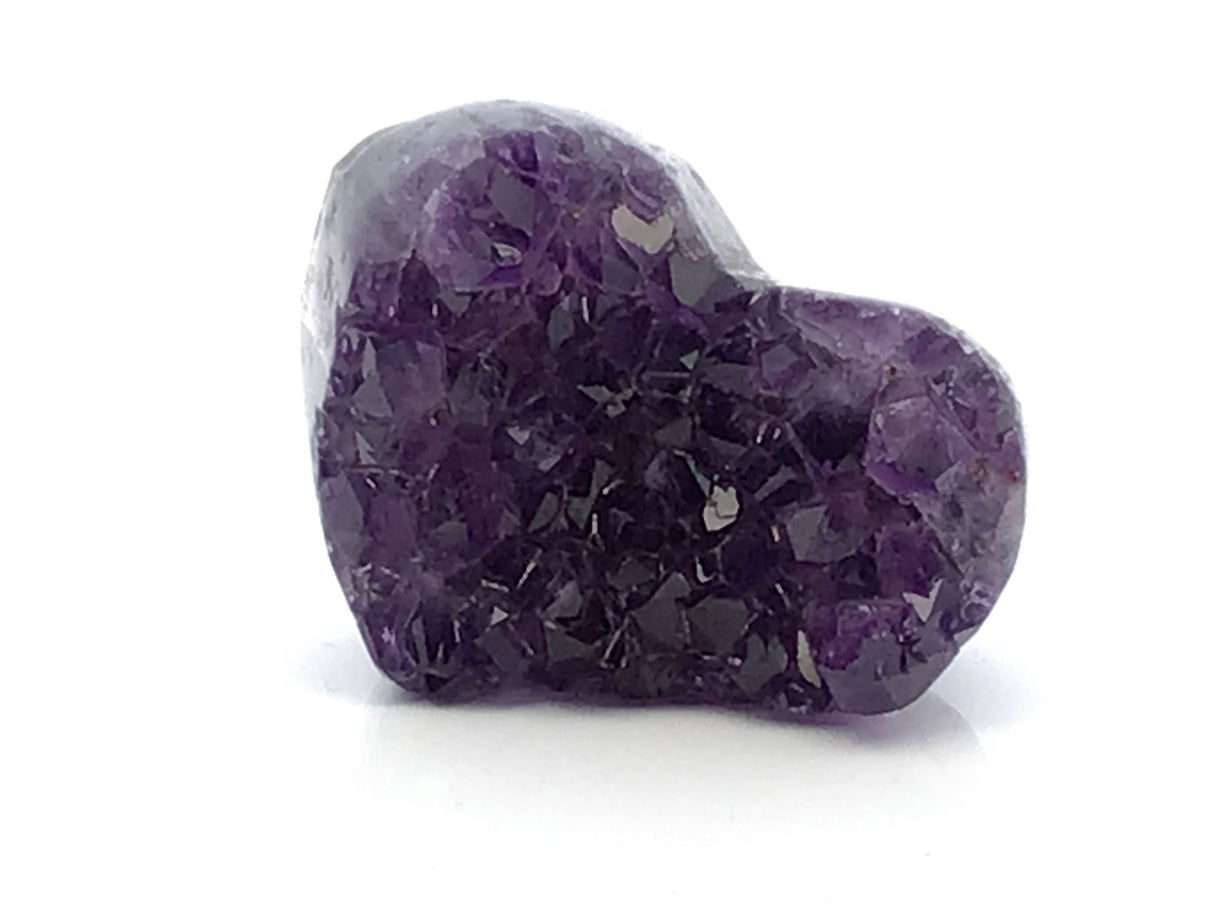 Amethyst Crystal Heart on Lucite Cluster Stand