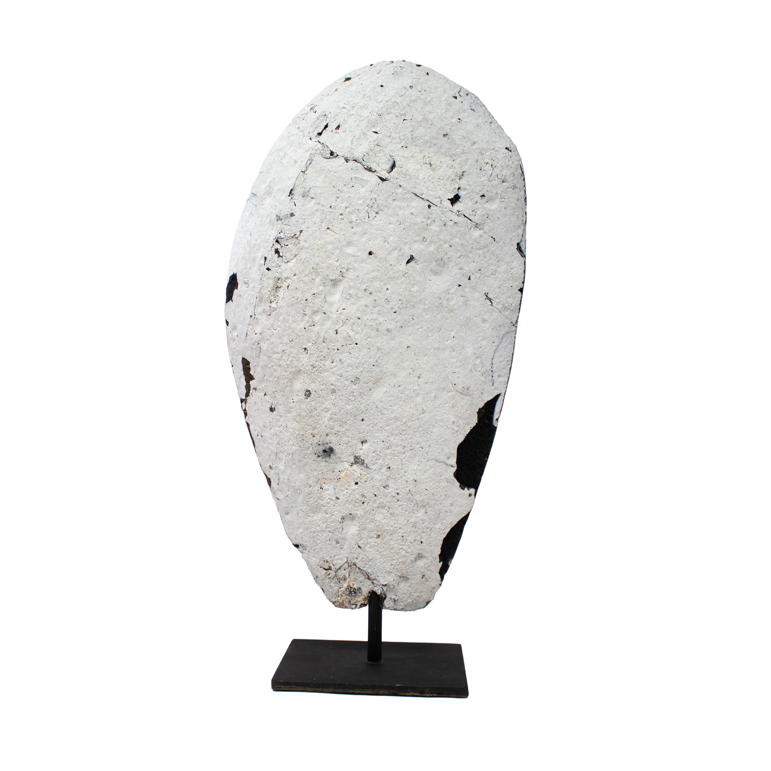 Agate Druze Geode on Post Stand from Brazil with Navy Agate & Dissolved Calcite Crystal Inclusion of Black Druze