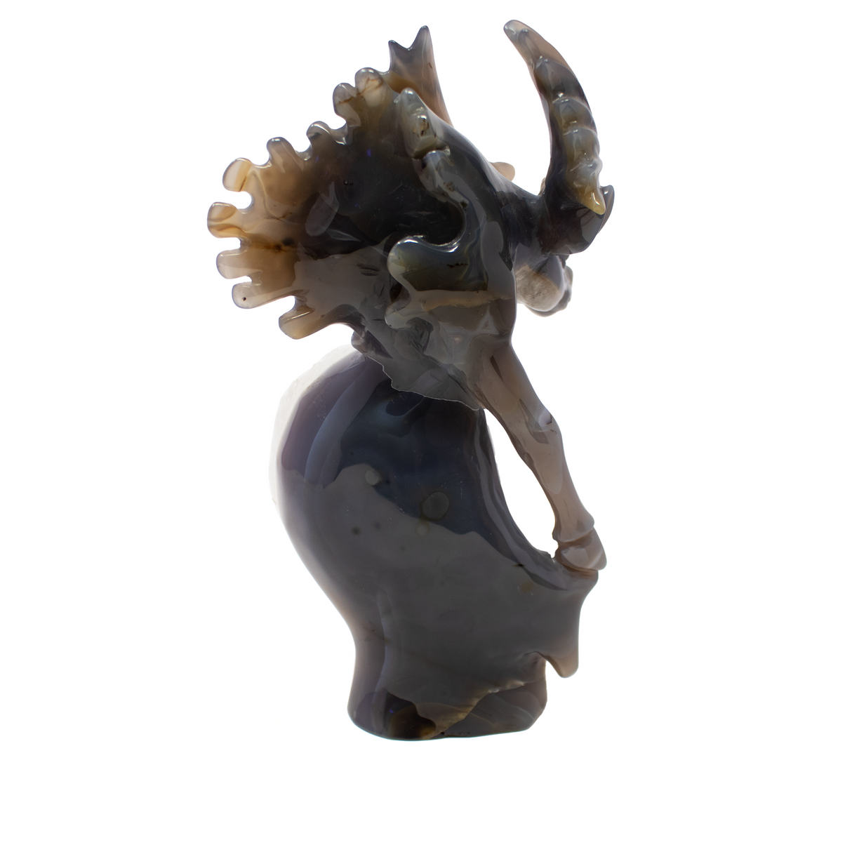 A+ Agate Geode Moose Carving on Natural Geode Base - All One Piece