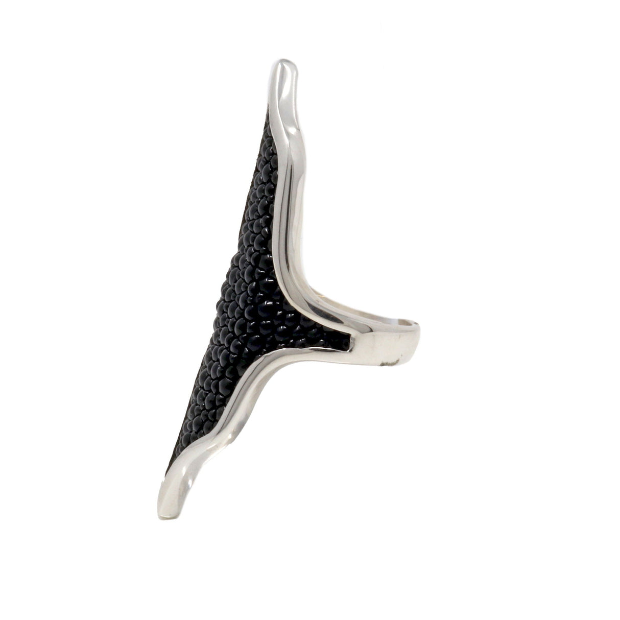 Stingray Ring Leather Elongated Fin sz6