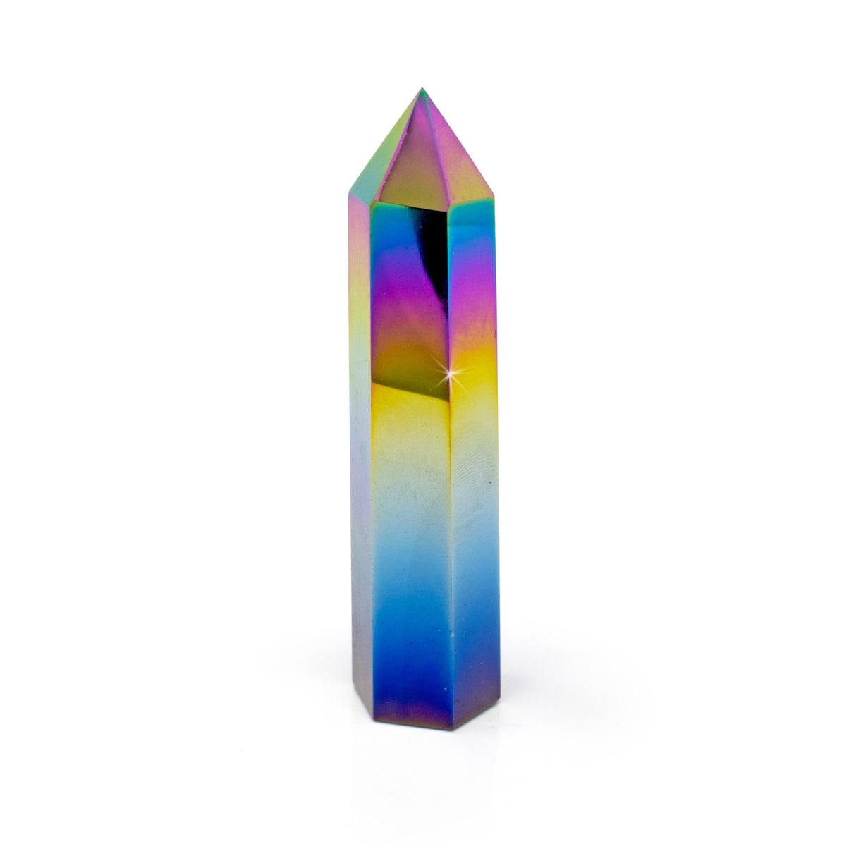 Rainbow Titanium Coated Obsidian Point - Cut & Polished