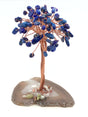 View of Lapis Lazuli Copper Wire Beaded Tree on Agate Base