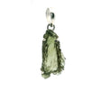 View of Moldavite Pendant - Face Profile Freeform Prong Set in 925 Sterling Silver