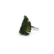 View of Moldavite Ring - Arizona Shaped Freeform Prong Set in 925 Sterling Silver sz6