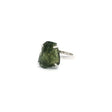View of Moldavite Ring - Trapezoidal Freeform Prong Set in 925 Sterling Silver sz7