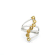 View of Citrine Ring - 7 Faceted Rounds in S-Shaped Design on Triple Band Prong Set in 925 Sterling Silver sz9