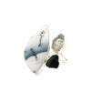 View of Dendritic Opal Ring - Freeform Cabochon with Black Tourmaline & Herkimer Diamond Nuggets Bezel Set in Open Adjustable Band in 925 Sterling Silver szAdj