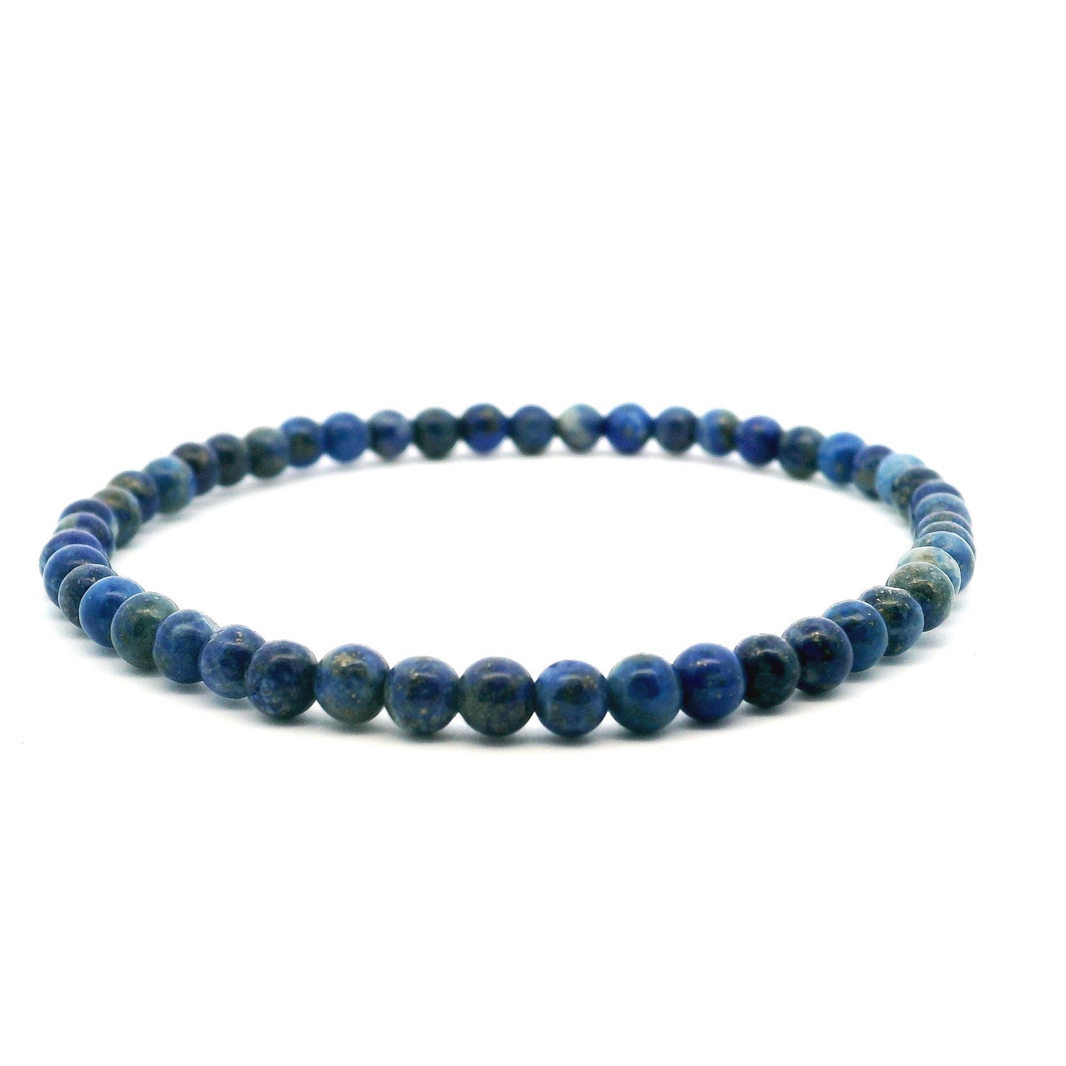View of Lapis Lazuli Beaded Bracelet - 4mm Rounds