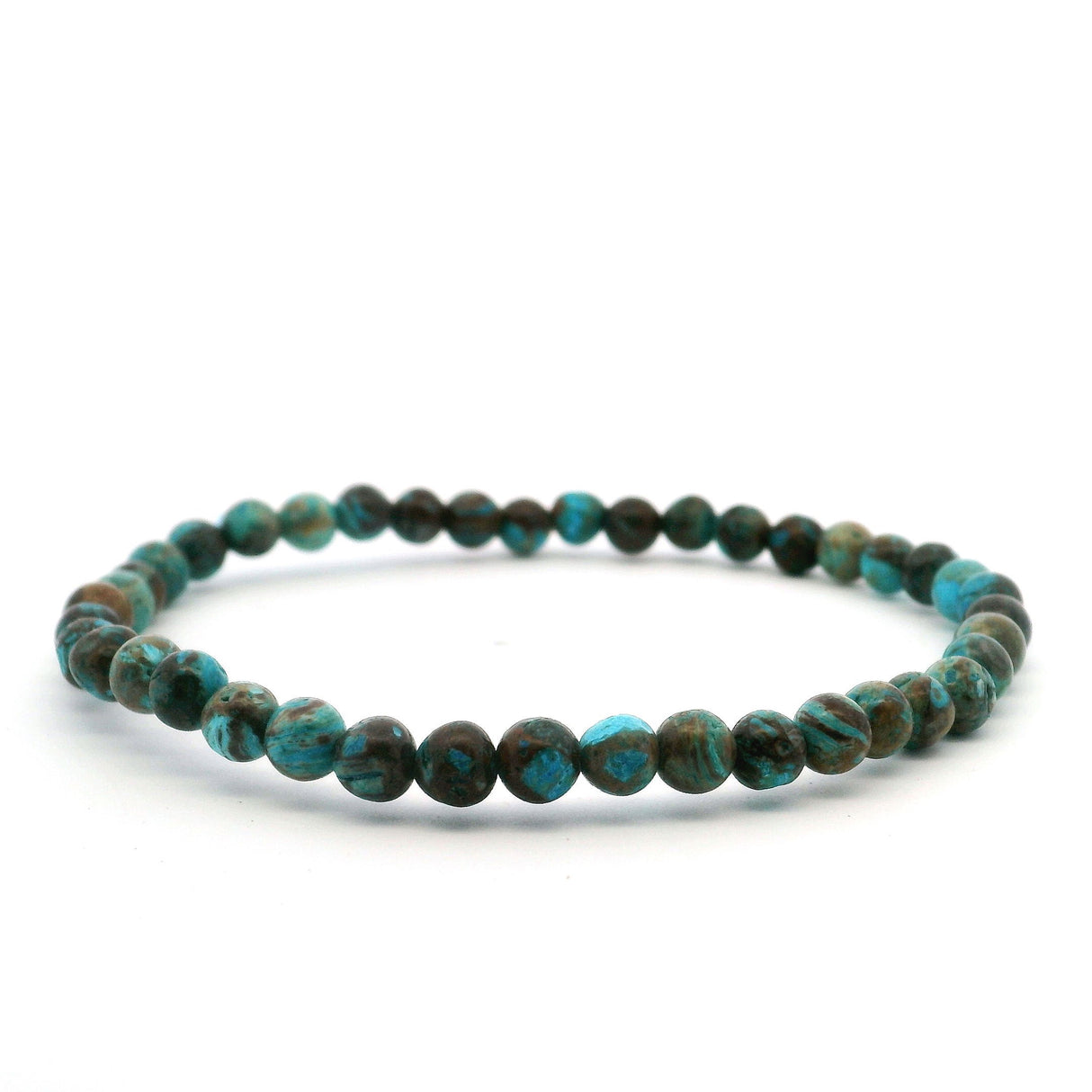 View of Chrysocolla Beaded Bracelet - 4mm Rounds