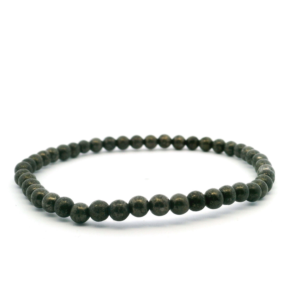 View of Pyrite Beaded Bracelet - 4mm Rounds