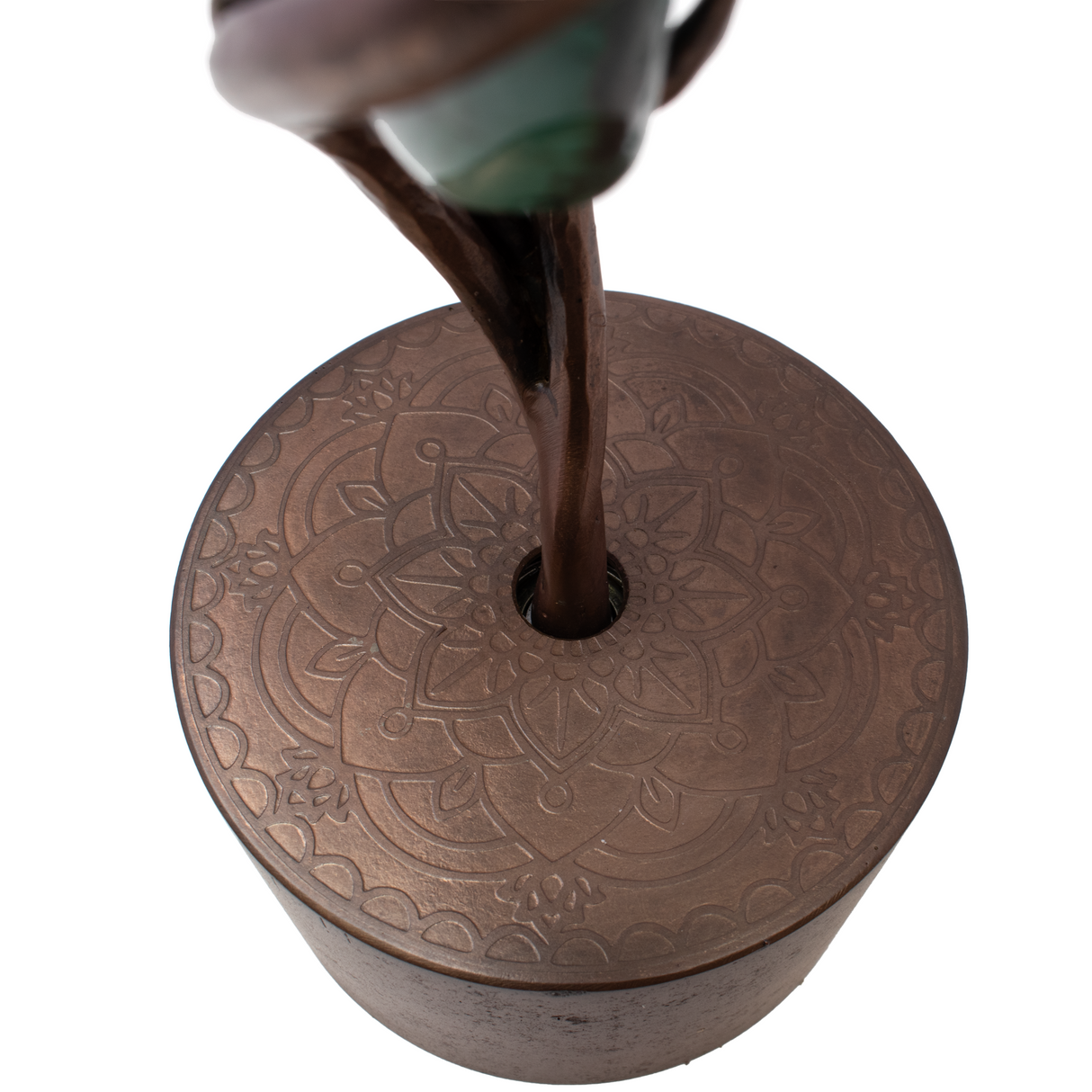 Chrysocolla Malachite On Custom Etched Spinning Stand