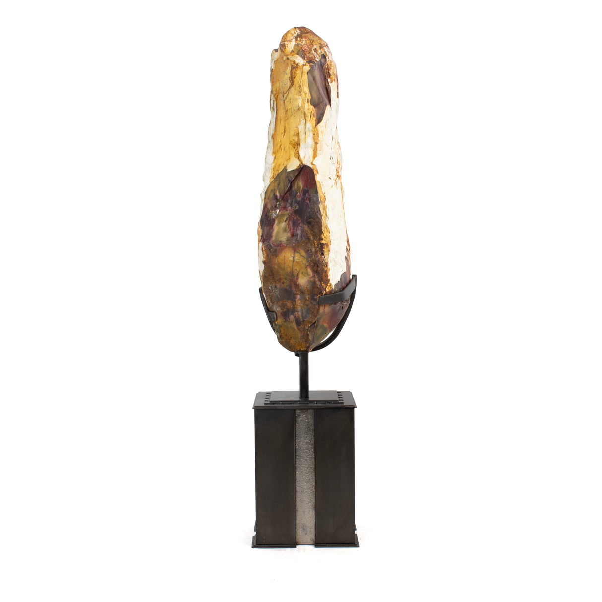 Mookaite End Cut on Custom Design Art Deco Stand - Elongated on Square Base