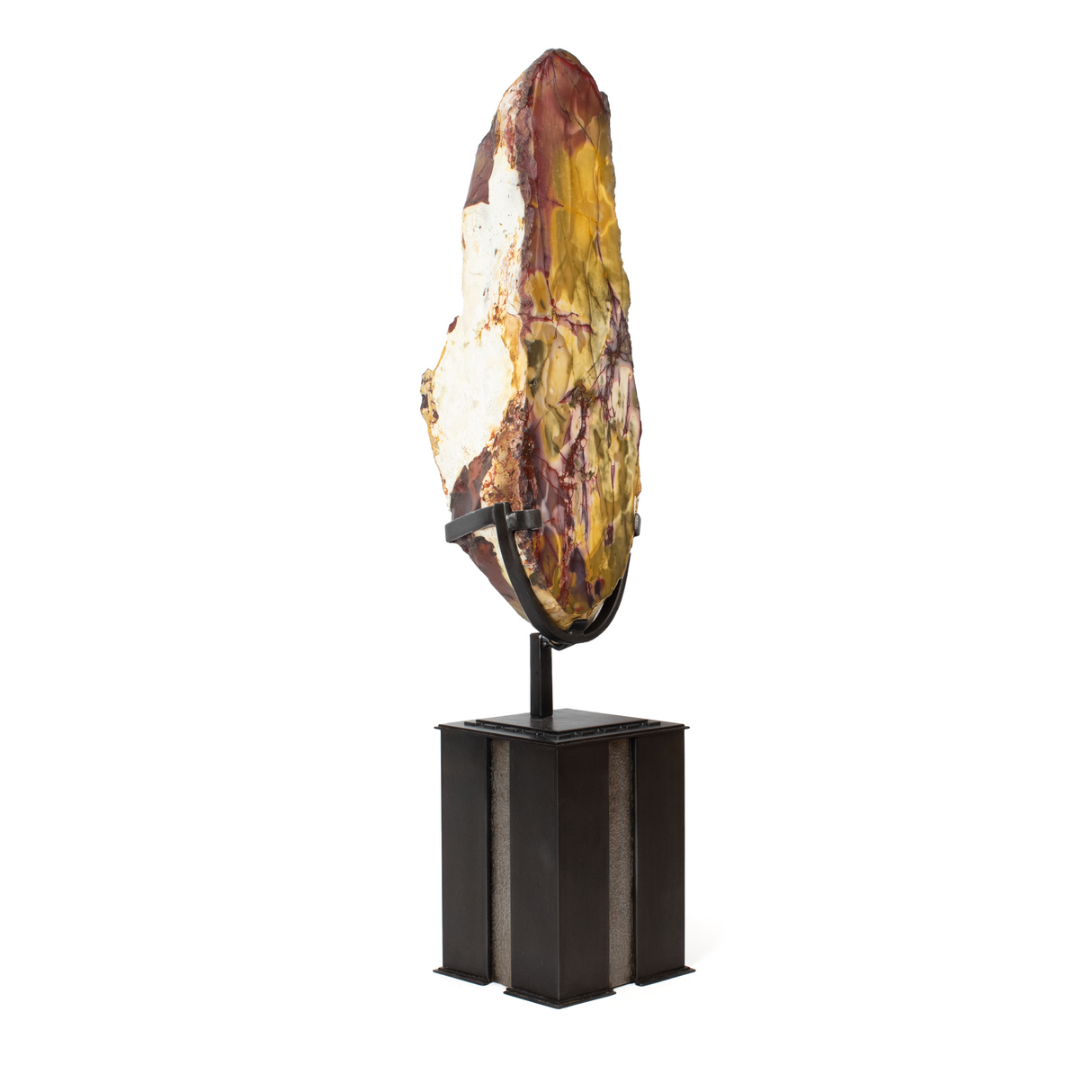 Mookaite End Cut on Custom Design Art Deco Stand - Elongated on Square Base