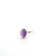 View of Amethyst Ring - Oval Cabochon Bezel Set in Simple 925 Sterling Silver sz7