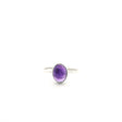 View of Amethyst Ring - Oval Cabochon Bezel Set in Simple 925 Sterling Silver sz8