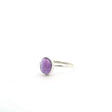 View of Amethyst Ring - Oval Cabochon Bezel Set in Simple 925 Sterling Silver sz10
