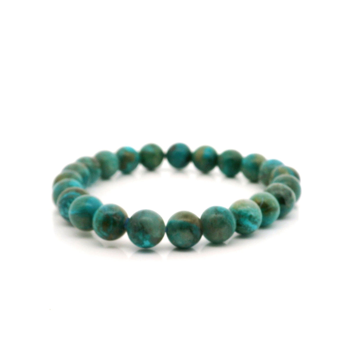 View of Chrysocolla Beaded Bracelet - 8mm Rounds
