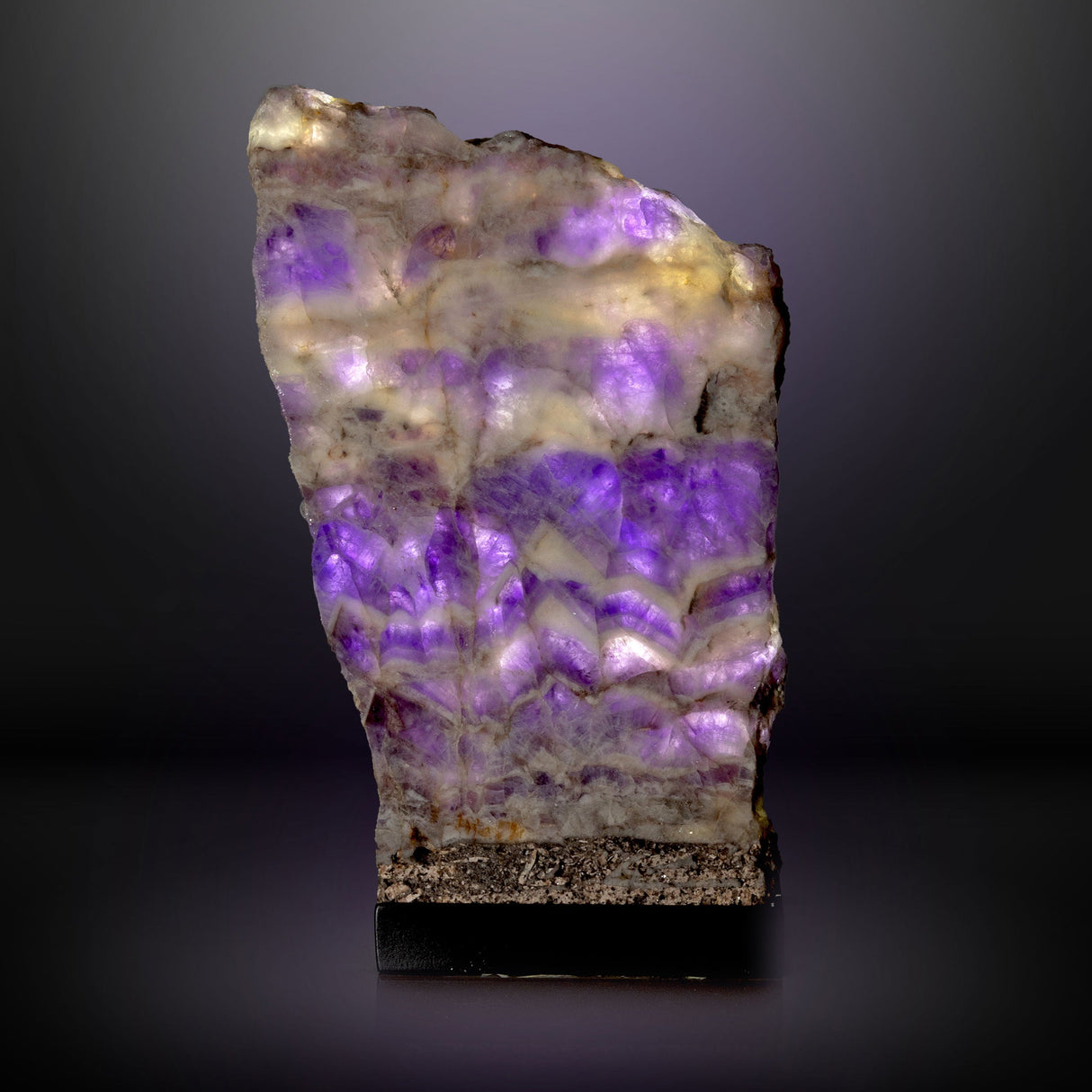 Chevron Amethyst Slice Table Lamp Pair- Horizontal Banding