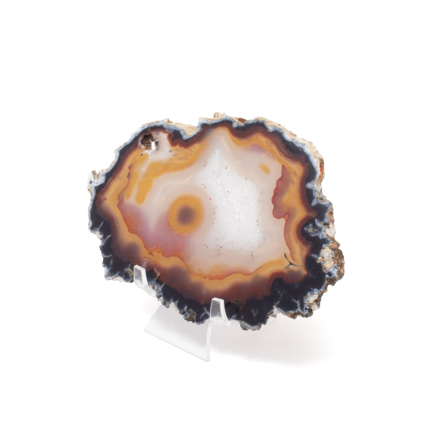 Agate Slice On Acrylic Easel Stand