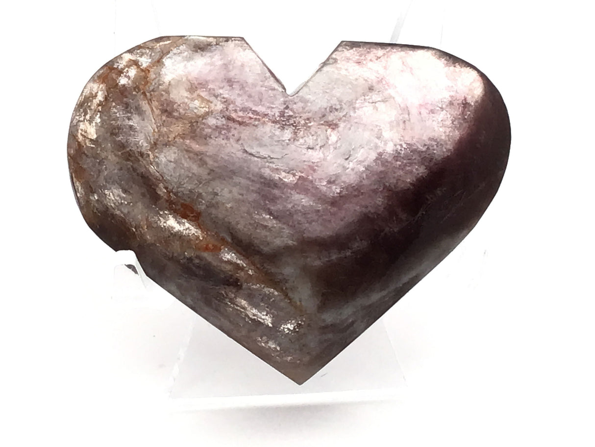A+ Lepidolite Heart on Lucite Stand