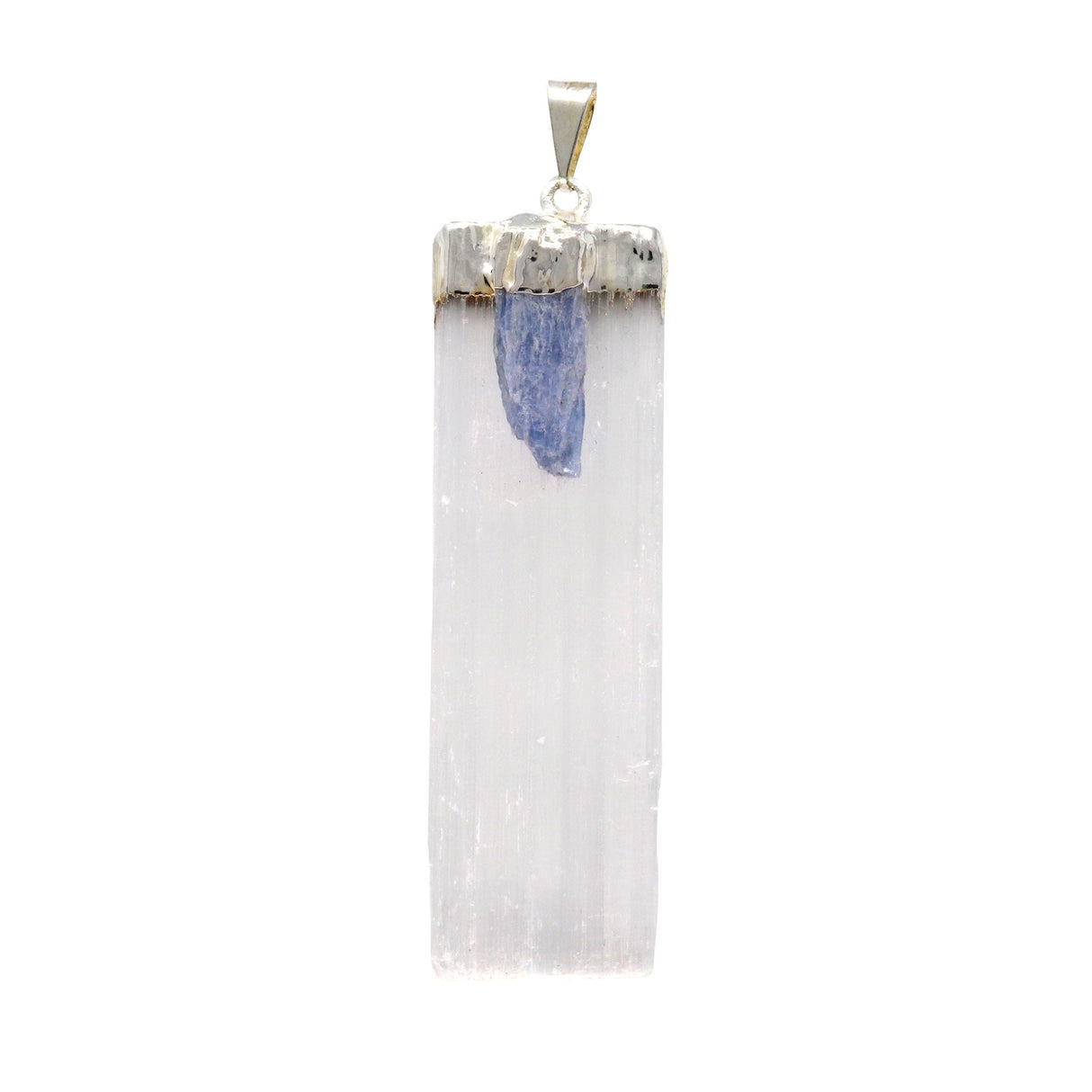 Selenite Pendant with Kyanite