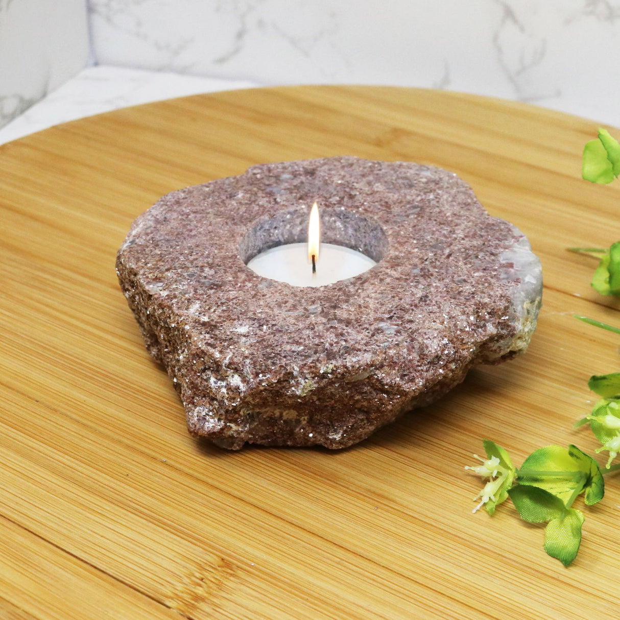 Lepidolite Polished Candle Holder