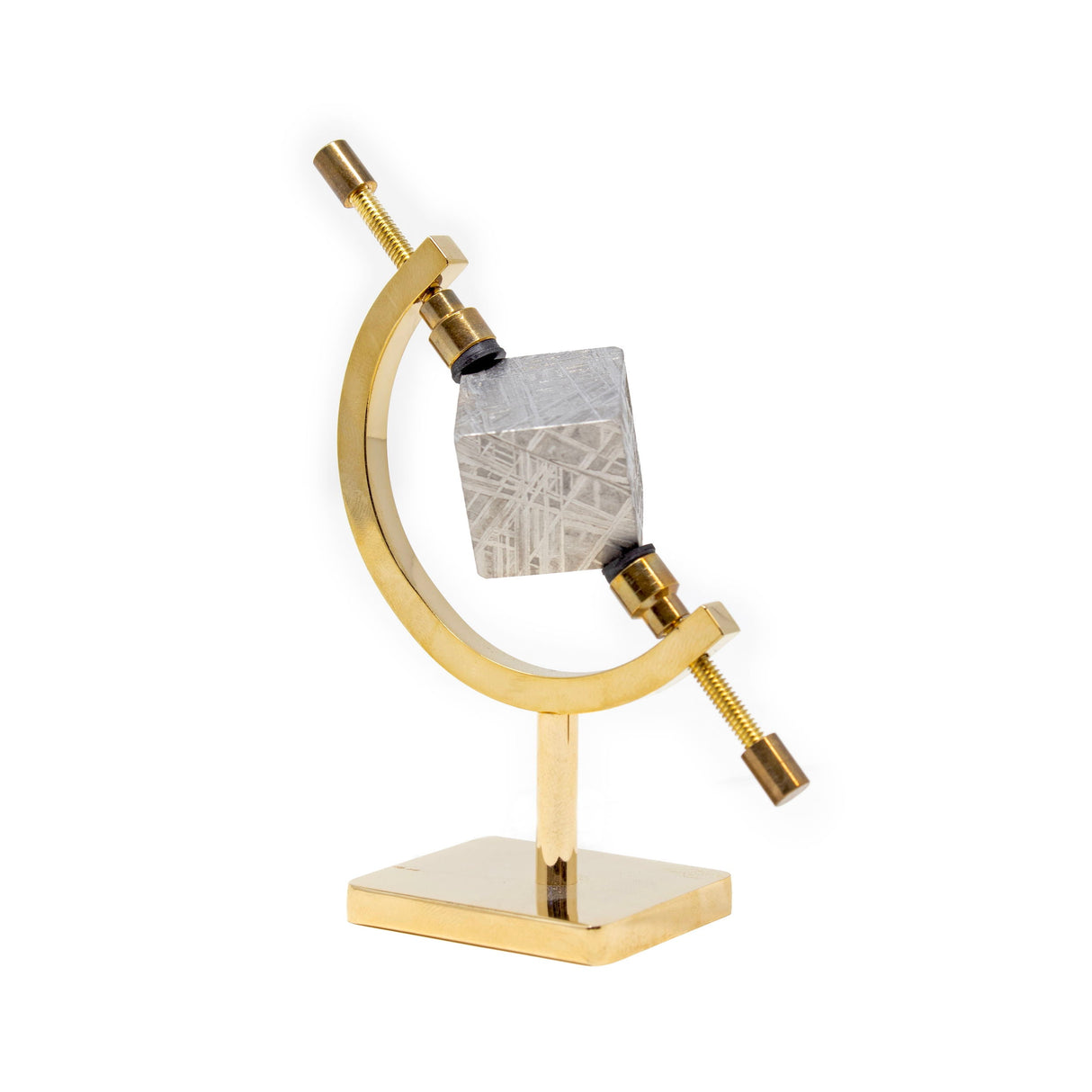 Muonionalusta Meteorite Cube in Caliper Stand