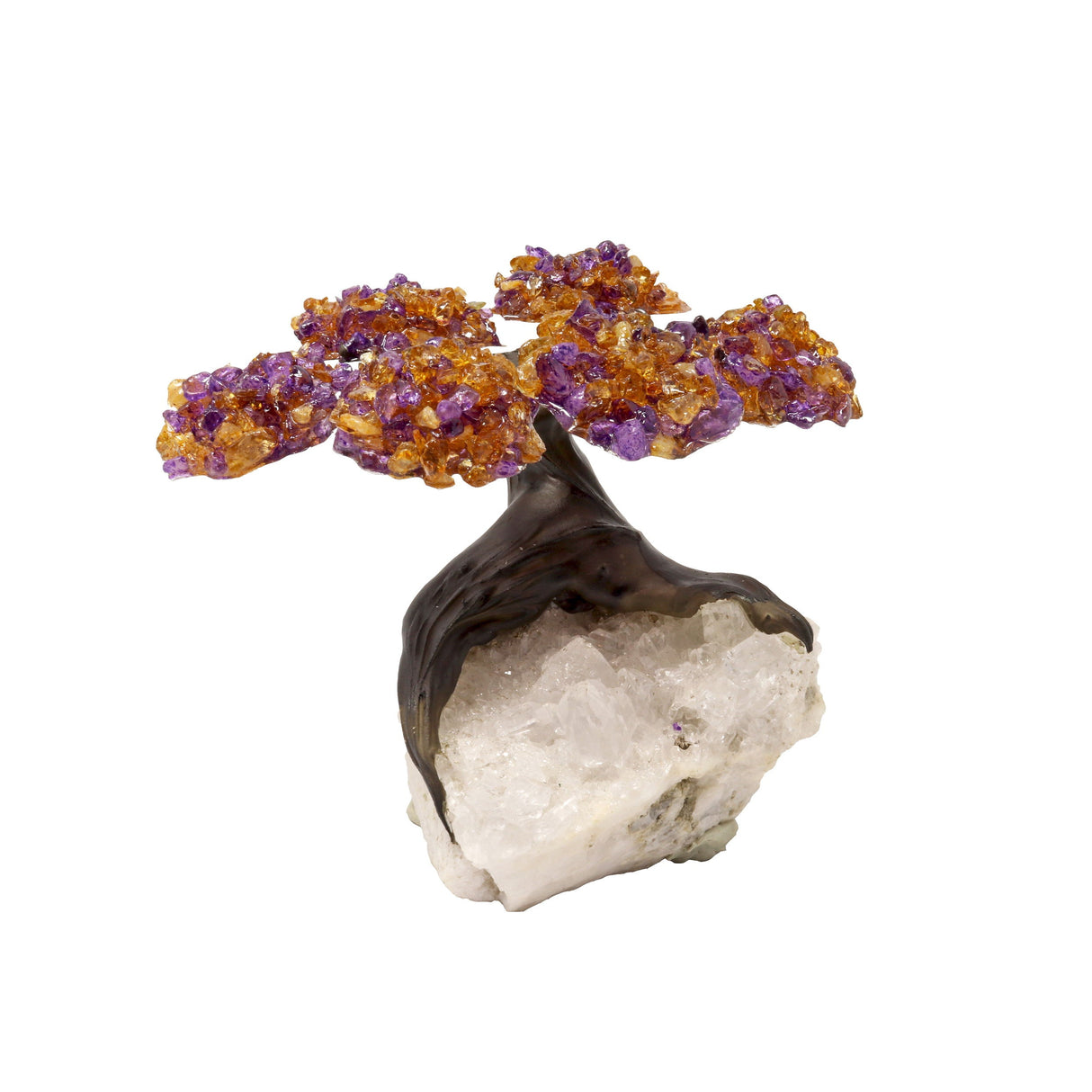 Ametrine Gemstone Tree with Quartz Base