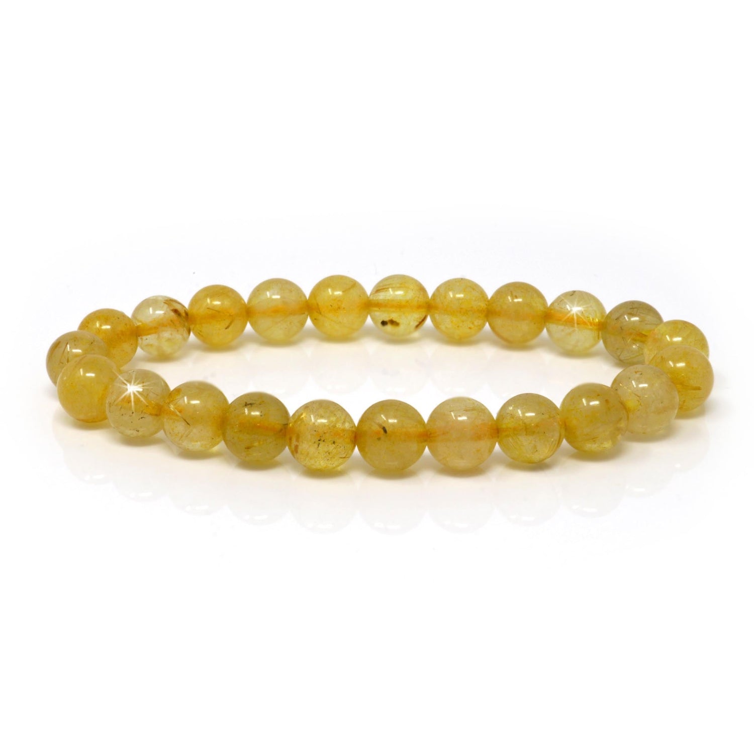 Golden Rutile Quartz Beaded Bracelet 8mm