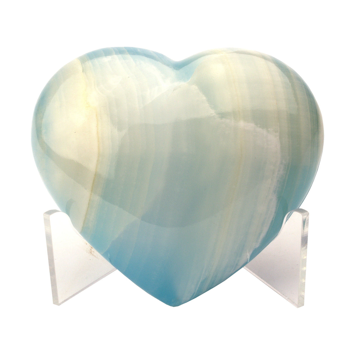 Onyx Heart with Dyed Blue Adhesive