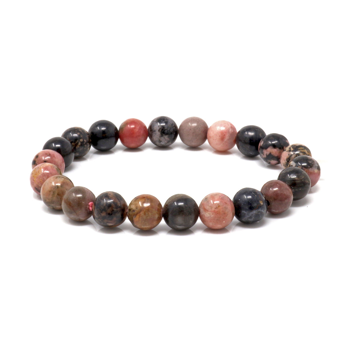 Rhodonite Beaded Bracelet - 8mm