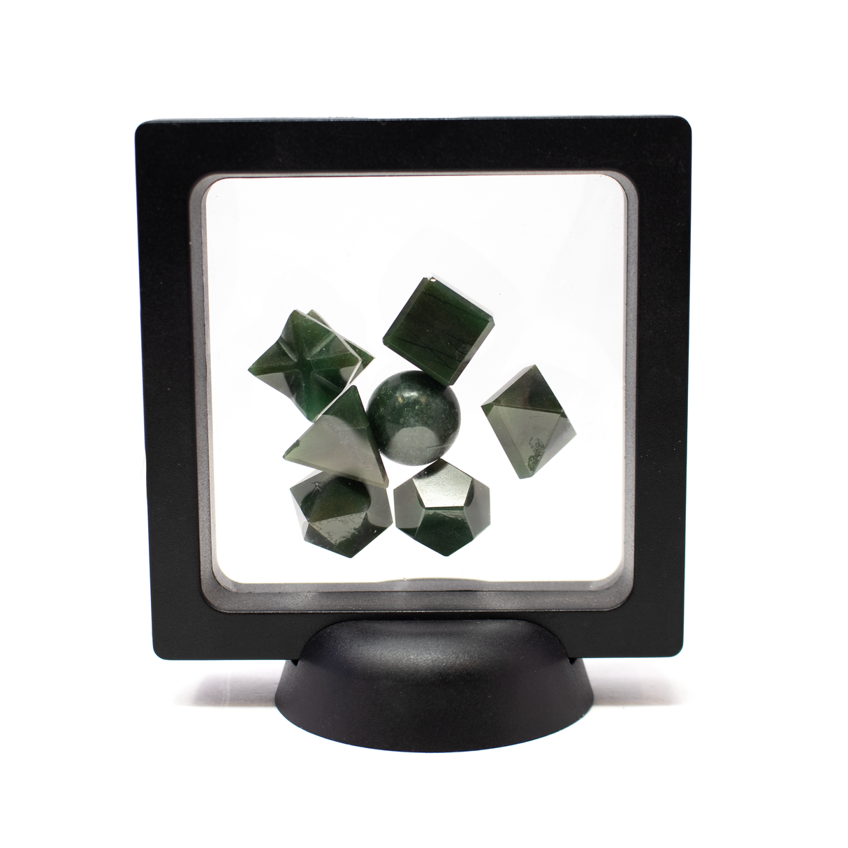 Dark Green Aventurine Geometric Set 7 Pieces - Sacred Geometry