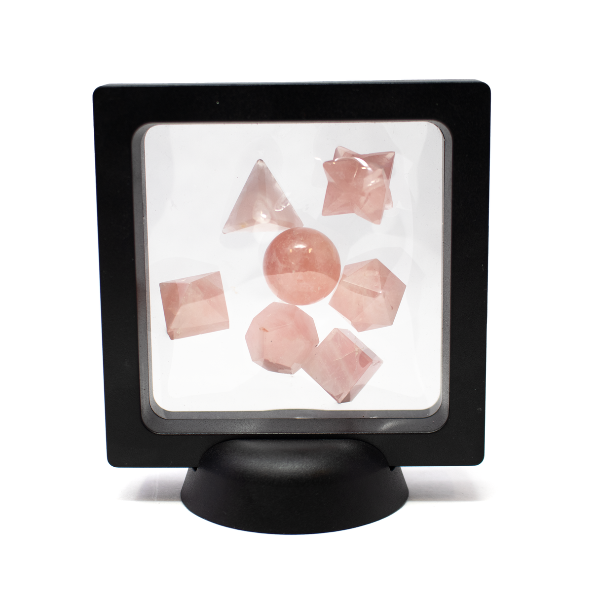 Rose Quartz Geometric Set 7 Pieces - Sacred Geometry