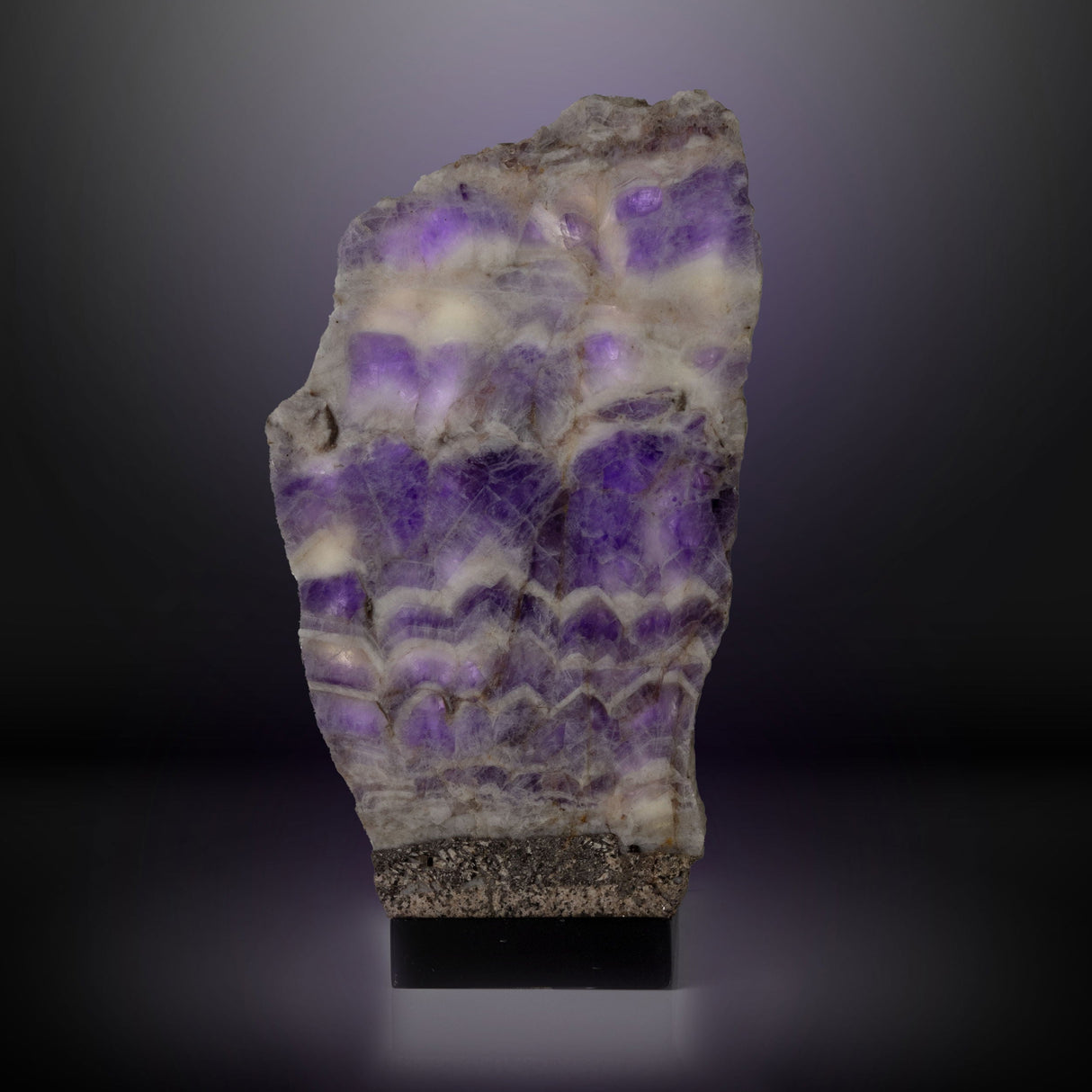 Chevron Amethyst Slice Table Lamp Pair- Horizontal Banding