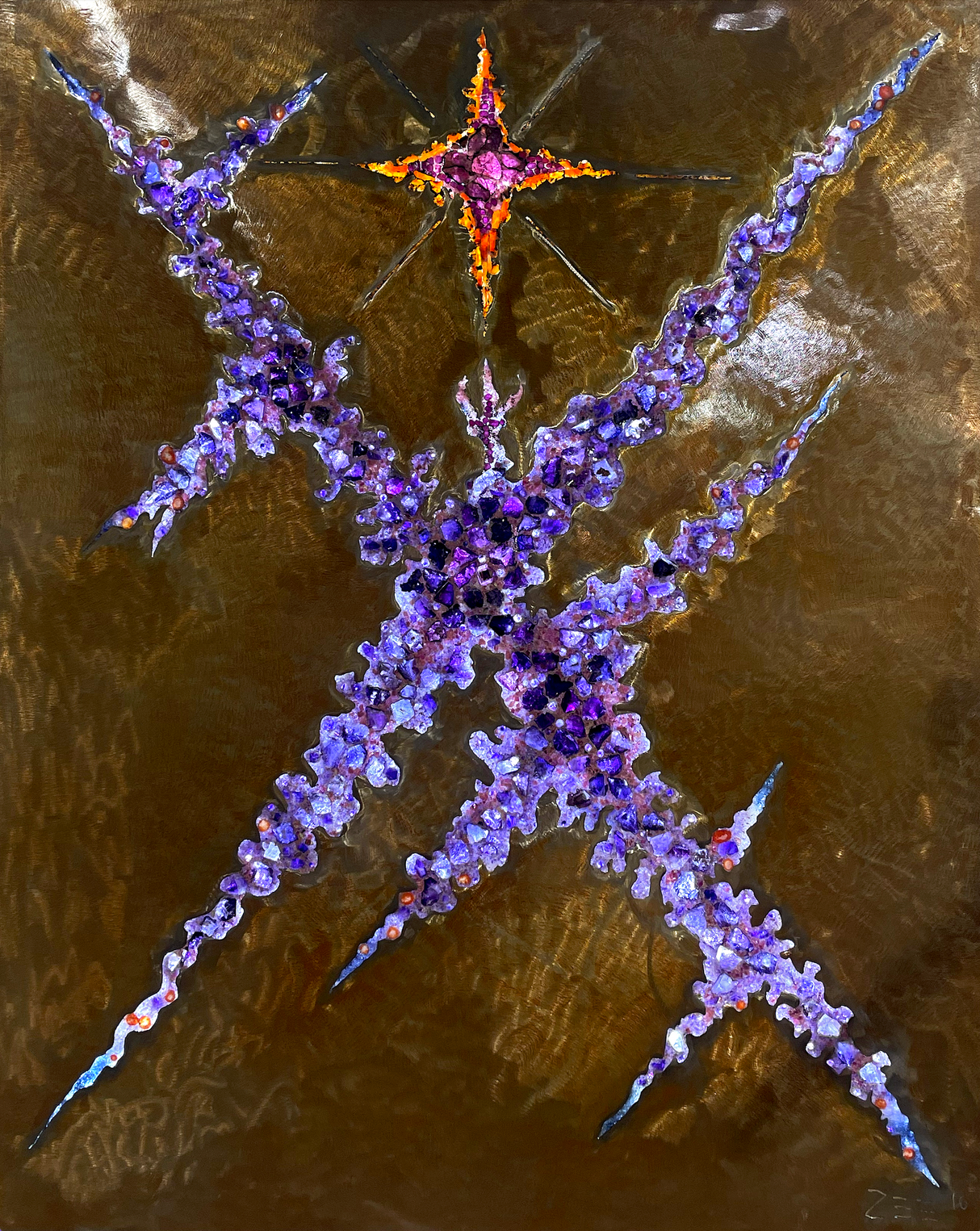 Illuminated Amethyst Abstract Star Gemscape