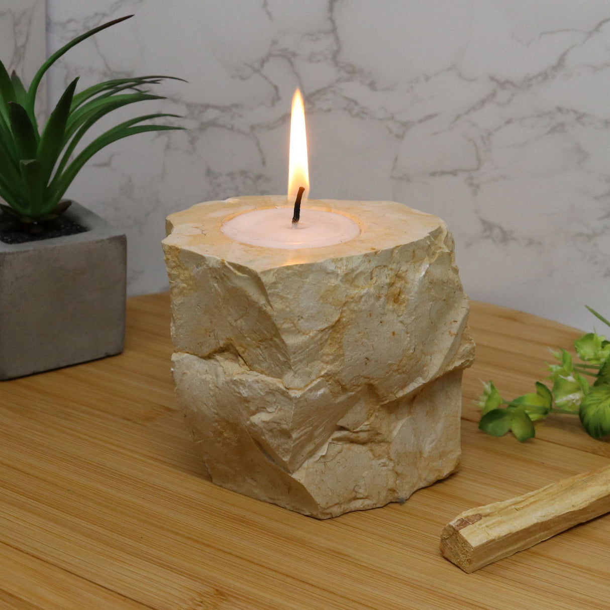 Natural Onyx Candle Holder - Medium