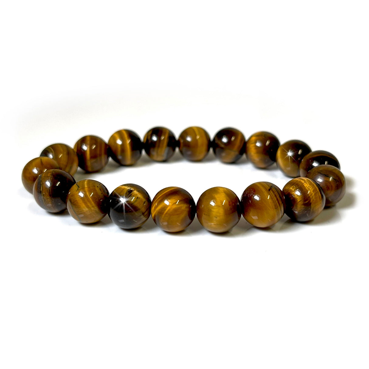 Yellow Tigers Eye 10mm Round Beaded Bracelet