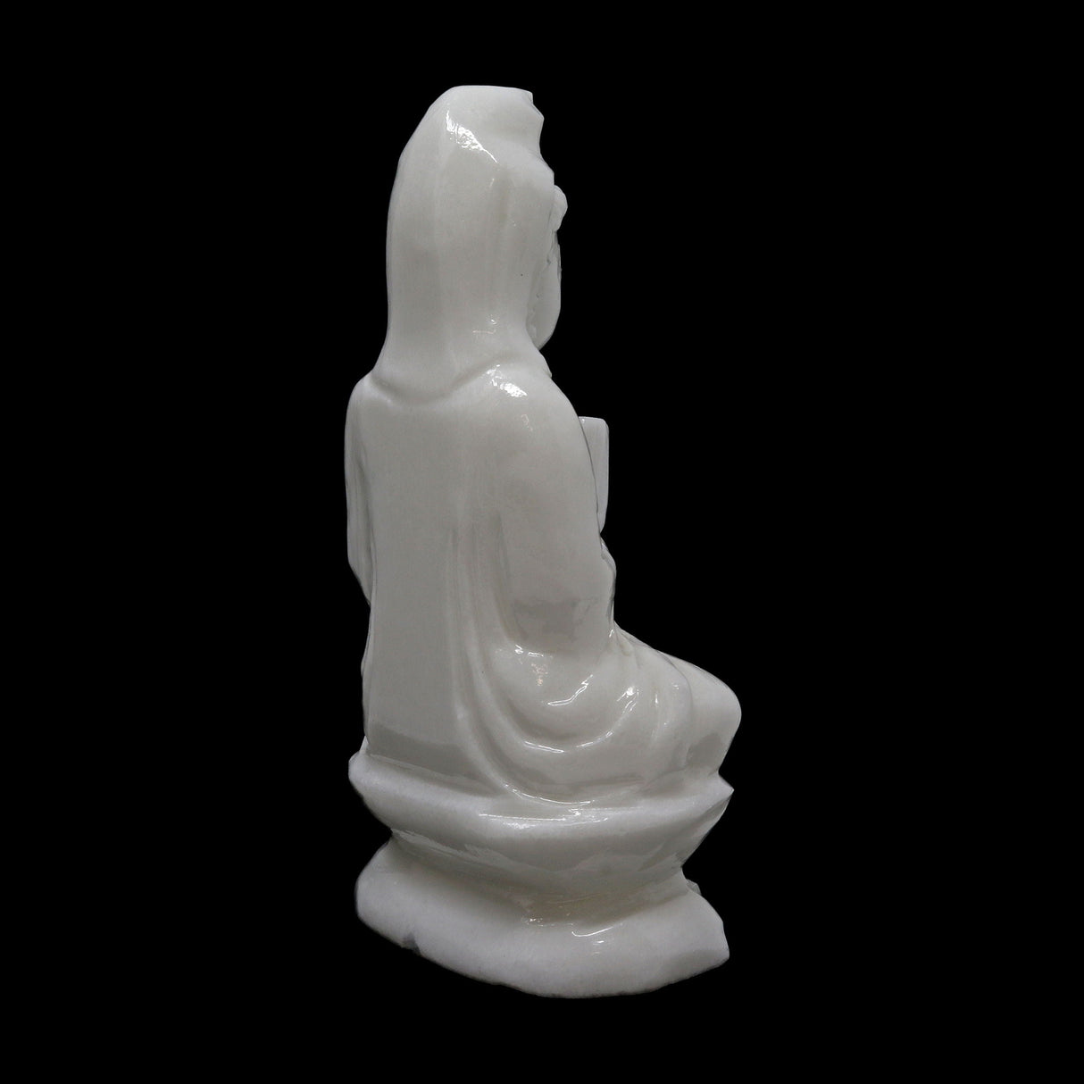 Kwan Yin Of Crystalized Marble - Sitting 6"