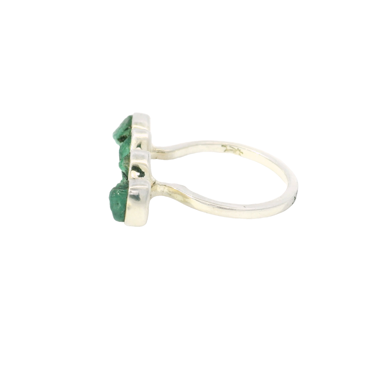 Emerald Ring -4 Nuggets East/west Setting Sz6