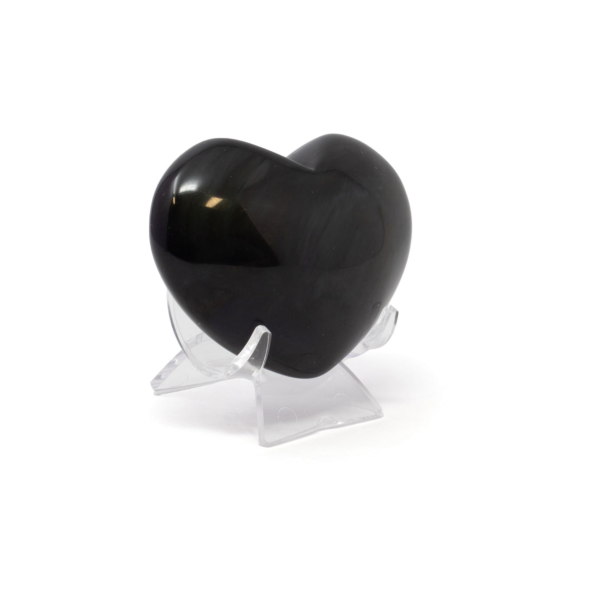 Rainbow Obsidian Heart on Lucite Stand
