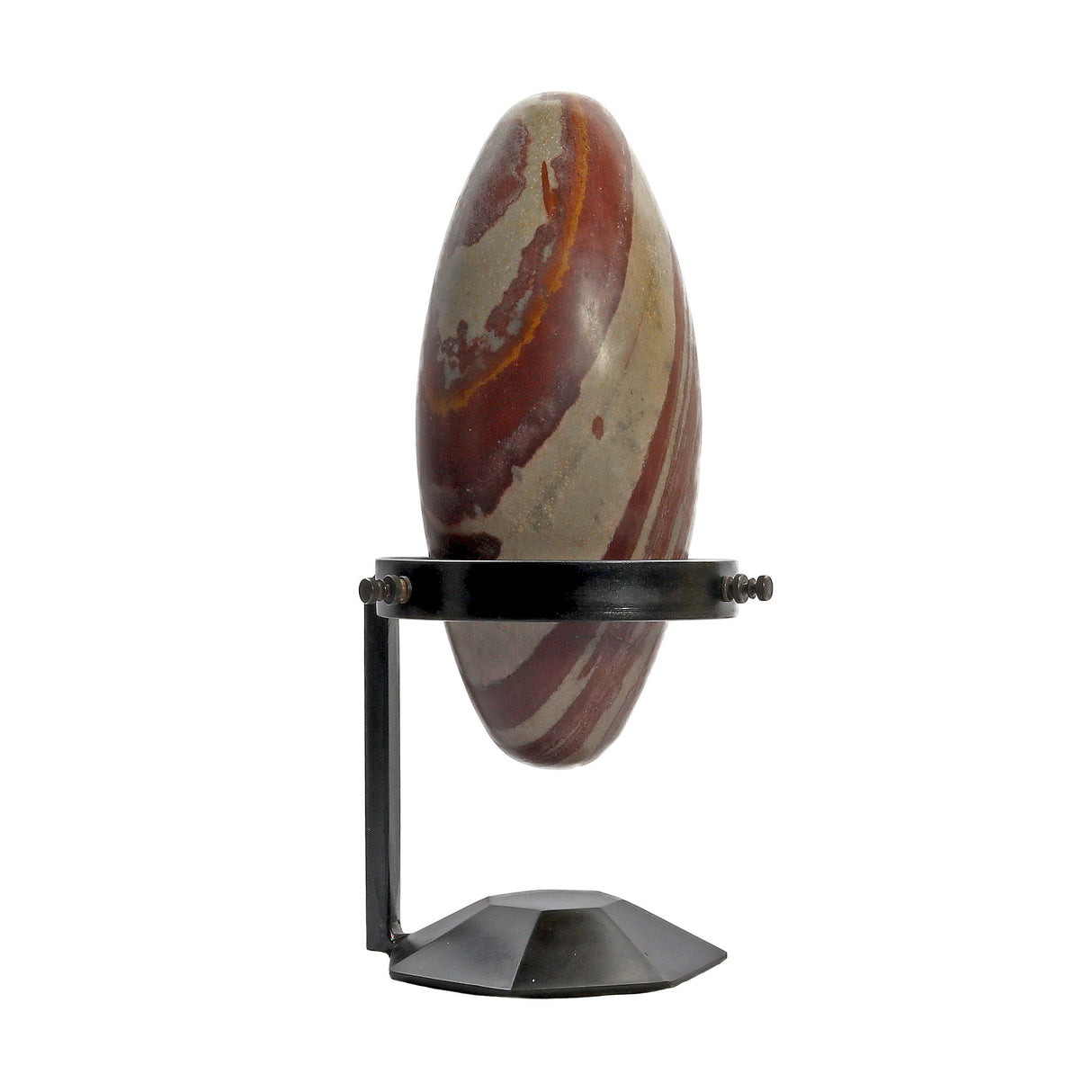 Shiva Lingam Stone on Custom Metal Stand