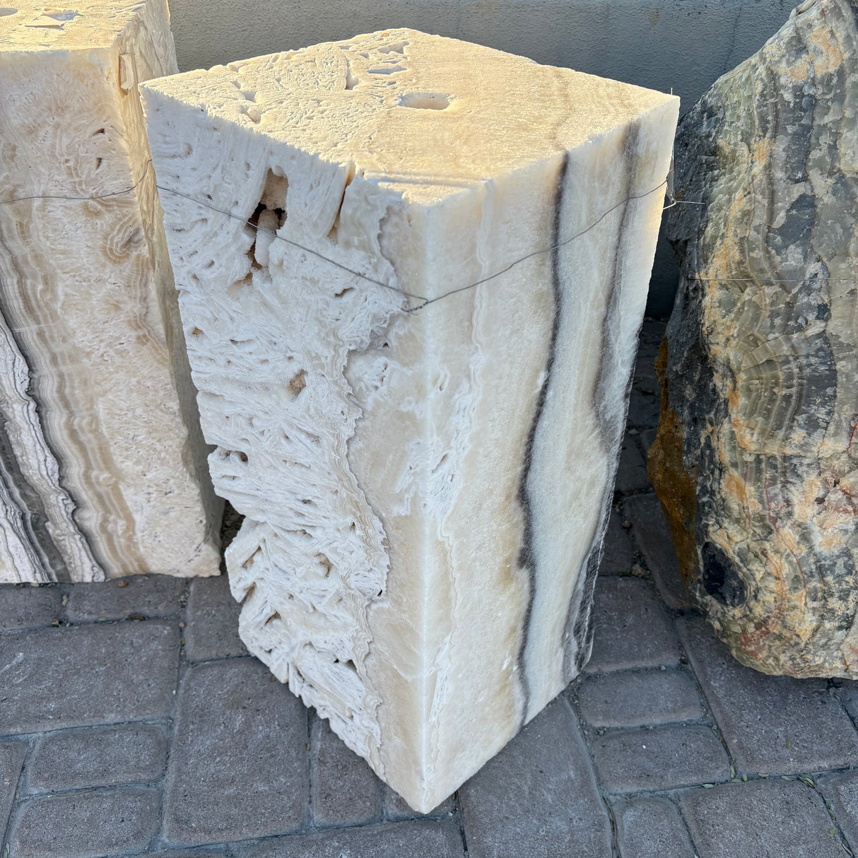 Zebra Fossil Onyx Block Fountain