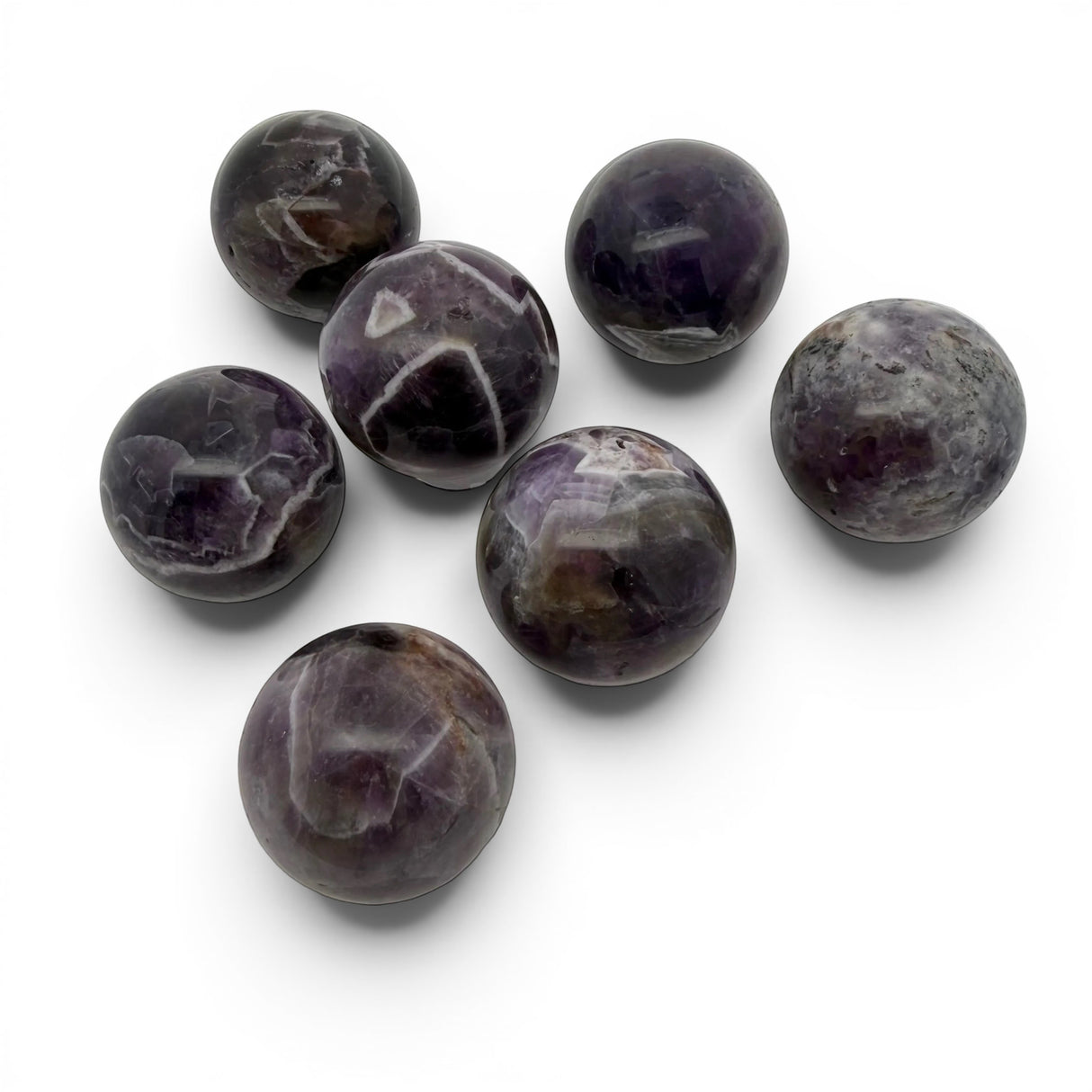 Chevron Amethyst Sphere - 30mm on Lucite Stand