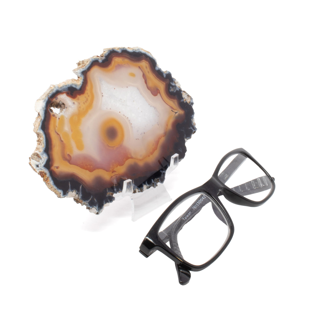 Agate Slice On Acrylic Easel Stand