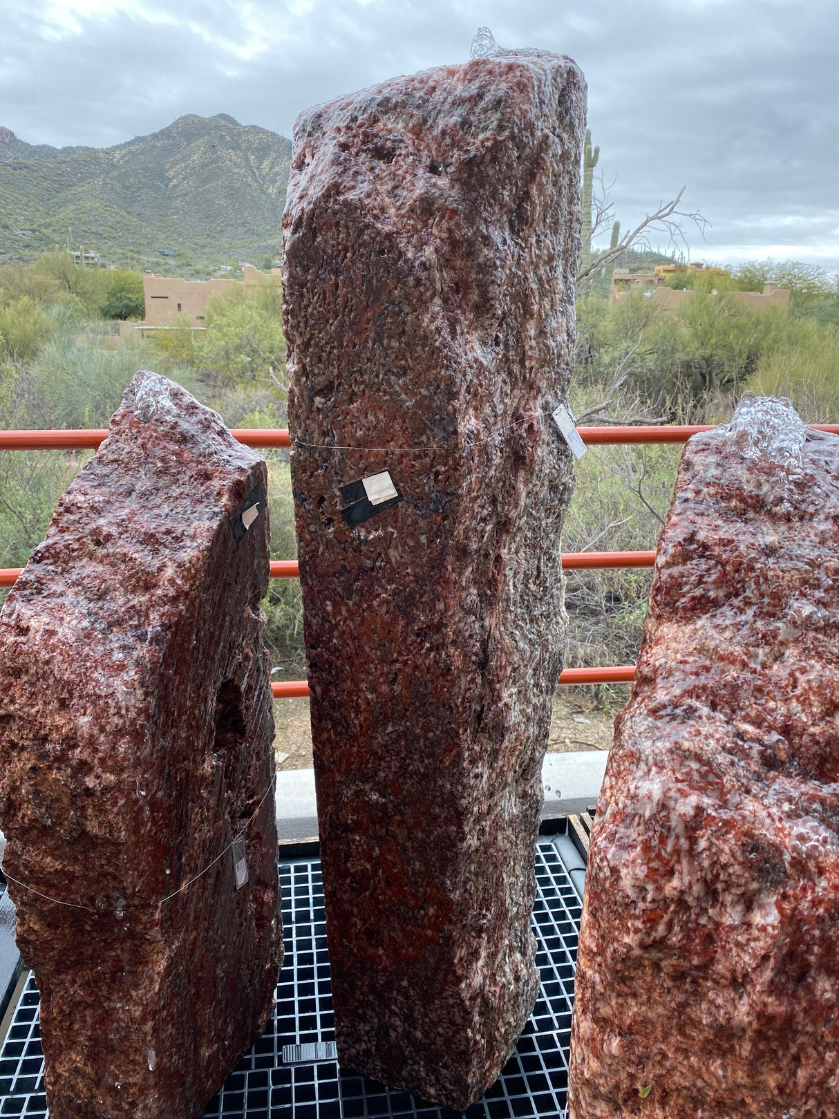 Red Black Zebra Pillar Fountain