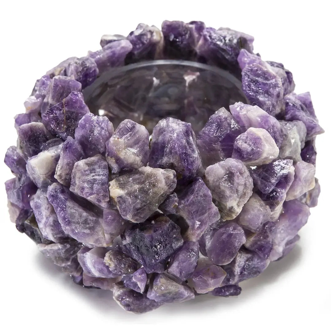 Amethyst Gemstone Vase - Round
