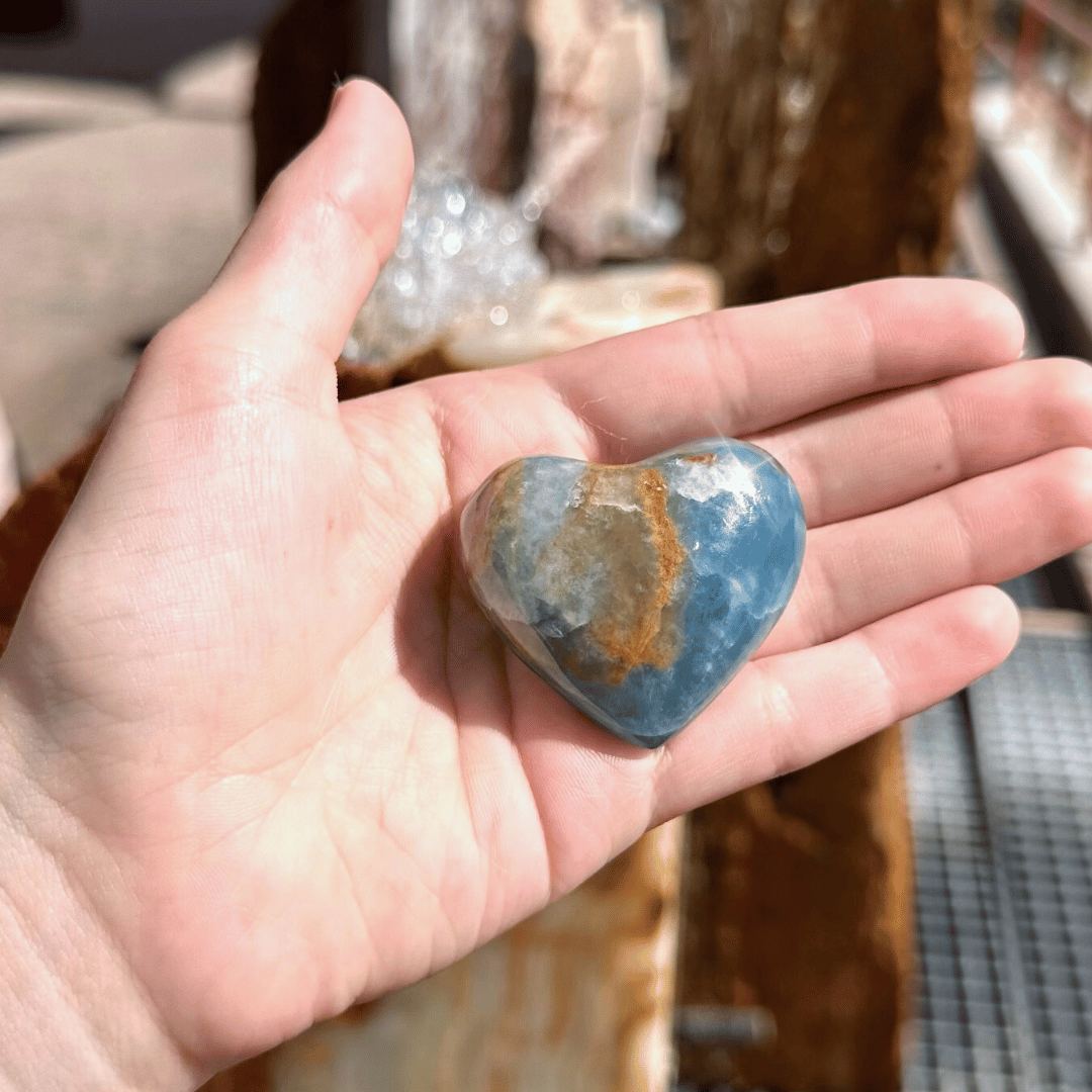 Argentinian Blue Calcite Heart