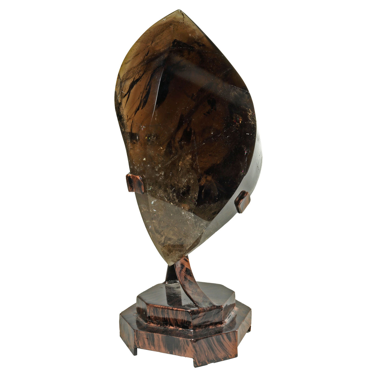 Smoky Quartz Flame on Custom Stand