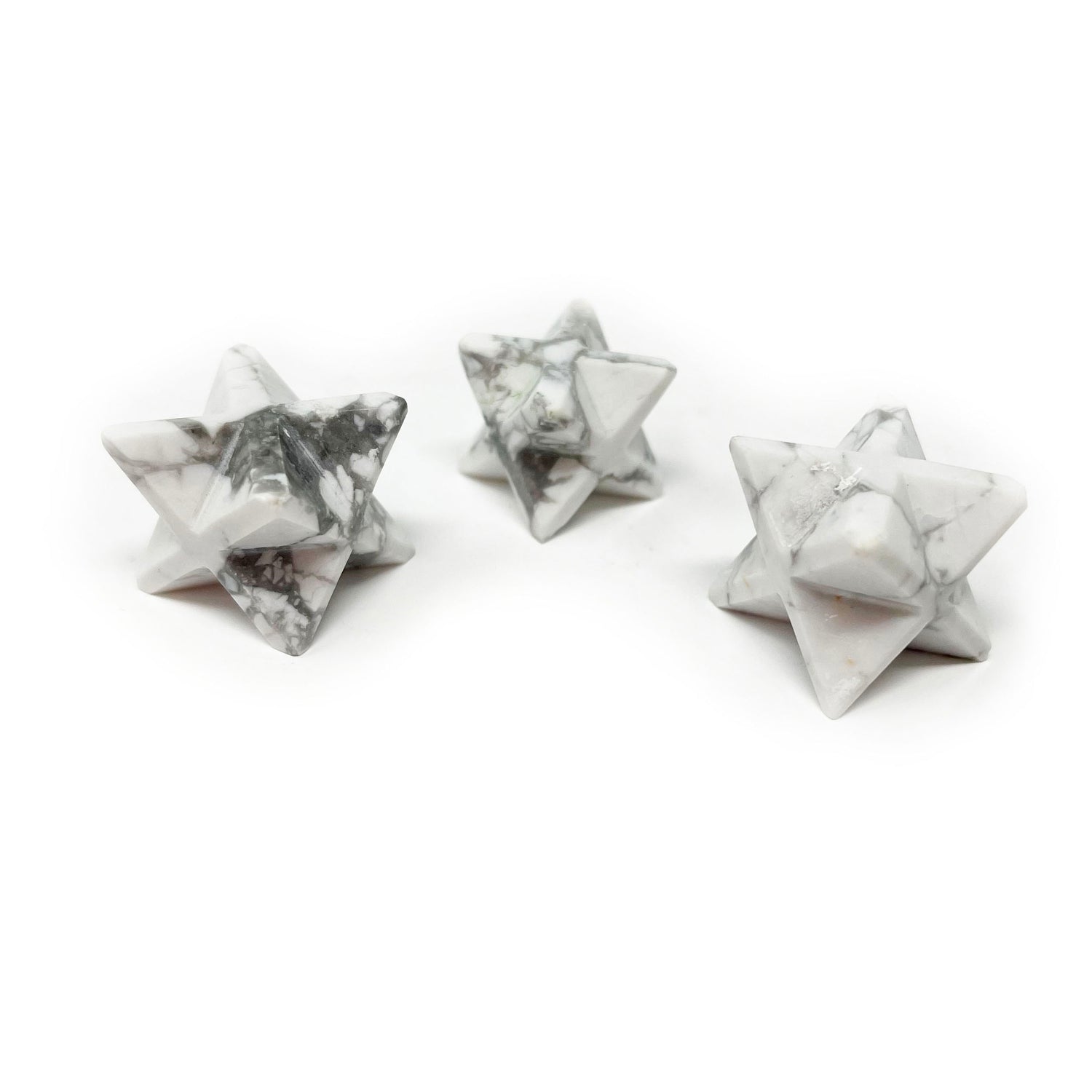 Carved Crystal Merkaba Stars